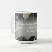 Vintage Schwarze Weihnachtsschmuck mit Ribbon Kaffeetasse (Vorderseite Links)