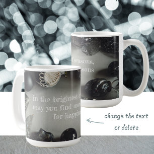 Vintage Schwarze Weihnachtsschmuck mit Ribbon Kaffeetasse