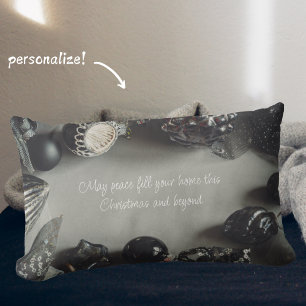 Vintage Schwarze Weihnachtsschmuck mit Ribbon Lendenkissen