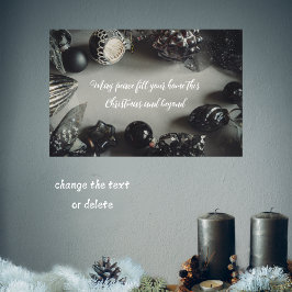 Vintage Schwarze Weihnachtsschmuck mit Ribbon Poster