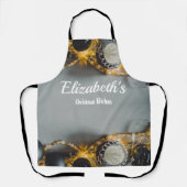 Vintage Schwarze Weihnachtsschmuck mit Ribbon Schürze (Vorderseite)