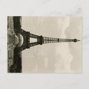 Vintage Schwarzer Eiffelturm in Weiß Postkarte