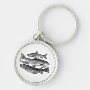 Vintage-Schwarzer-Fisch-Schlüsselanhänger Schlüsselanhänger