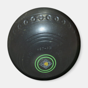 Vintage schwarzer Rasenbowlingkugel, Kühlschrankma Magnet