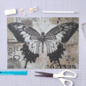 Vintage Schwarzer Schmetterling Seidenpapier (Handwerk)