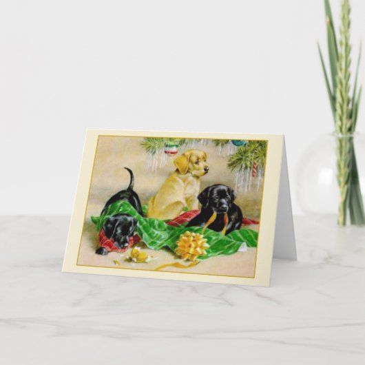 Vintage schwarzer und goldener feiertagskarte (Vorderseite)