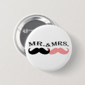 Vintage schwarzer und rosa Schnurrbart Button (Vorne & Hinten)