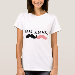 Vintage schwarzer und rosa Schnurrbart T-Shirt