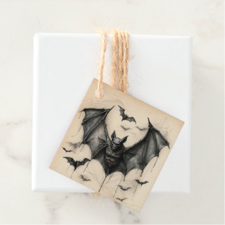 Vintage Schwarzer Vampirfledermaus Geschenkanhänger