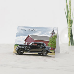 Vintage schwarzes Auto für den Vater Karte