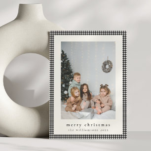 Vintage schwarzes Karo vertikales Foto Weihnachten