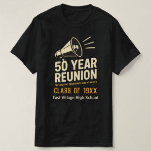 Vintage Schwarzes Retro-Kühnes 50-Jahres-Treffen d T-Shirt