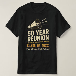 Vintage Schwarzes Retro-Kühnes 50-Jahres-Treffen d T-Shirt