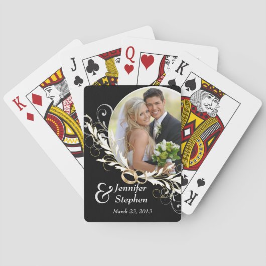 Vintage schwarzes u. weißes spielkarten (Rückseite)