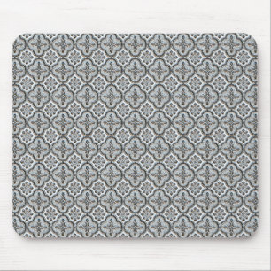 Vintage schwarzes und weißes verziertes Fliesenmus Mousepad