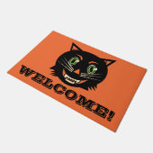 Vintage Schwarzkatze Fußmatte (Schrägansicht)