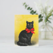 Vintage Schwarzkatze Postkarte (Stehend Vorderseite)