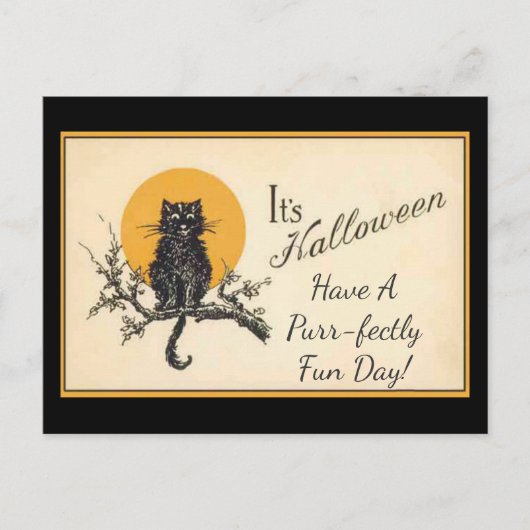 Vintage Schwarzkatze Postkarte (Vorderseite)