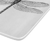 Vintage Schwarzweiss-Libellen-Illustration Schneidebrett (Ecke)