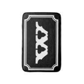 Vintage Schwarzweiss-Monogrammbuchstabe-Badmatte Badematte (Vorderseite Vertikal)