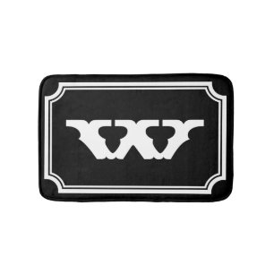 Vintage Schwarzweiss-Monogrammbuchstabe-Badmatte Badematte
