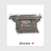 Vintage Schwarzweiß-Schreibmaschine Aufkleber (Blatt)