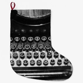 Vintage Schwarzweiss-Schreibmaschine Großer Weihnachtsstrumpf