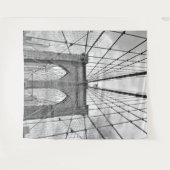 Vintage Schwarzweiss-Wandtapisserie der Brücke NYC Wandteppich (Vorderseite (Horizontal))