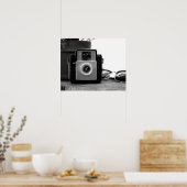 Vintage Schwarzweißfilmkamera Retro 16x20 Poster (Küche)