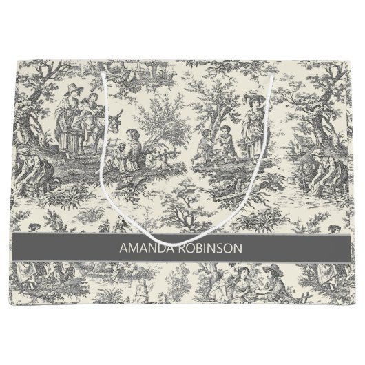 Vintage Schwarzweißtoilette Große Geschenktüte (Vorderseite)