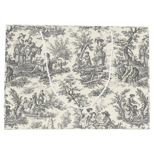 Vintage Schwarzweißtoilette Große Geschenktüte (Rückseite)