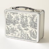 Vintage Schwarzweißtoilette Metall Brotdose (Rückseite)