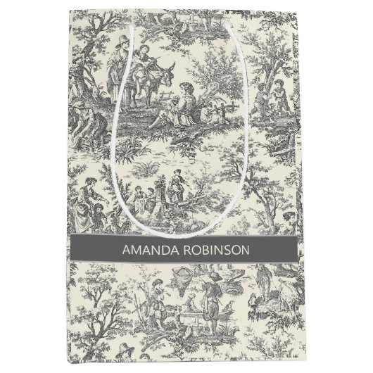 Vintage Schwarzweißtoilette Mittlere Geschenktüte (Vorderseite)