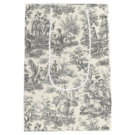 Vintage Schwarzweißtoilette Mittlere Geschenktüte (Rückseite)