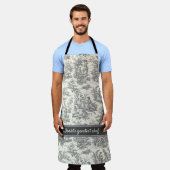 Vintage Schwarzweißtoilette Schürze (Getragen)