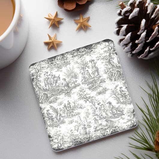 Vintage Schwarzweißtoilette Steinuntersetzer