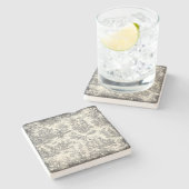 Vintage Schwarzweißtoilette Steinuntersetzer (Seitenansicht)