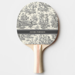 Vintage Schwarzweißtoilette Tischtennis Schläger
