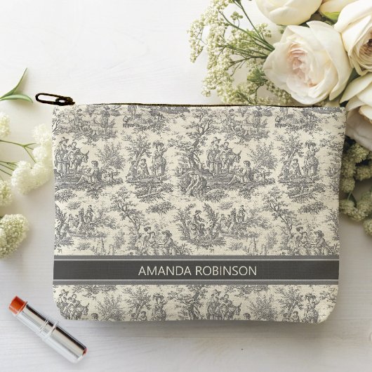 Vintage Schwarzweißtoilette Zubehörtasche