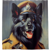 Vintage Schwarzwurtenmalerei Duschvorhang (Vorderseite)