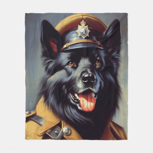 Vintage Schwarzwurtenmalerei Fleecedecke (Vorderseite)