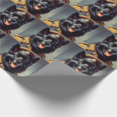 Vintage Schwarzwurtenmalerei Geschenkpapier (Ecke)