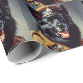 Vintage Schwarzwurtenmalerei Geschenkpapier (Rolleneckpunkt)