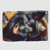 Vintage Schwarzwurtenmalerei Golfhandtuch (Horizontal)