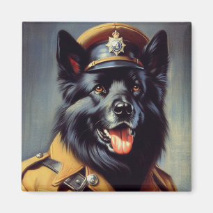 Vintage Schwarzwurtenmalerei Magnet