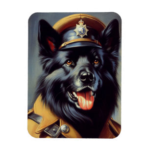 Vintage Schwarzwurtenmalerei Magnet