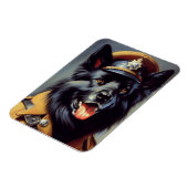 Vintage Schwarzwurtenmalerei Magnet (Linke Seite)