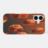 Vintage schwebende Asteroiden iPhone 16 Hülle (Rückseite (Horizontal))