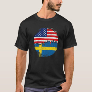 Vintage Schweden American Flag Roots Schweden Dist T-Shirt