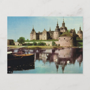 Vintage Schweden, mittelalterliche Burg Kalmar, Postkarte